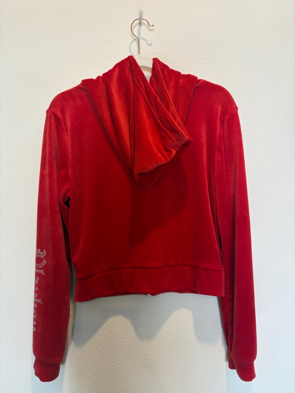 PLAYBOY Red Velour Hoodie Jacket - Picture 5 of 5